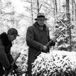 Prezydent Polski Ignacy Mościcki na polowaniu prezydenckim w więcborskich lasach