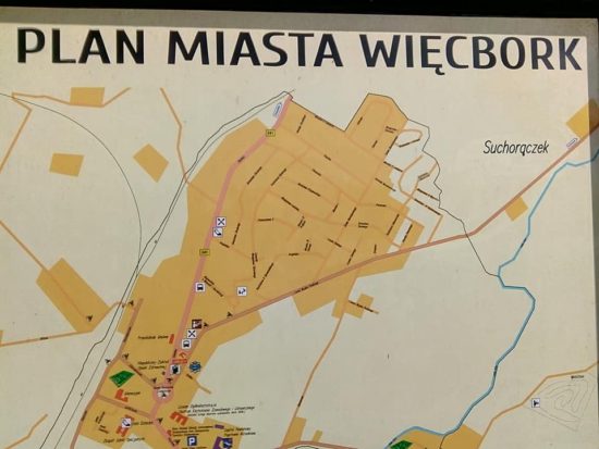 Plan Miasta Więcbork z ulicami widmo - foto Tomasz Roman Bracka