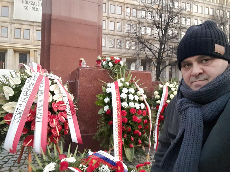 Katowice pomnik Marszałka Piłsudskiego, gdzie teraz składam kwiaty w 103 rocznicę odzyskania przez Polskę Niepodległości. Tomasz Roman Bracka