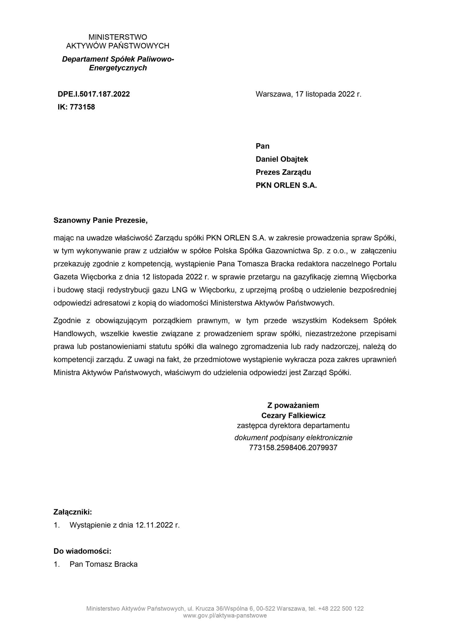 Pilne ! PSG w Warszawie zrezygnowała z gazyfikacji ziemnej Więcborka choć miało na ten cel prawie 12 mln zł. dotacji z UE przy całym koszcie inwestycji 19 mln zł
