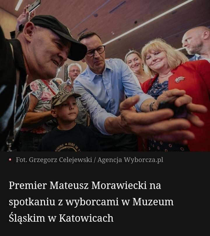 Moje spotkanie z Premierem Mateuszem Morawieckim w Muzeum Śląskim w Katowicach 02. 09. 2023r. Dziękujemy Tomasz Roman Bracka  🇵🇱✌️