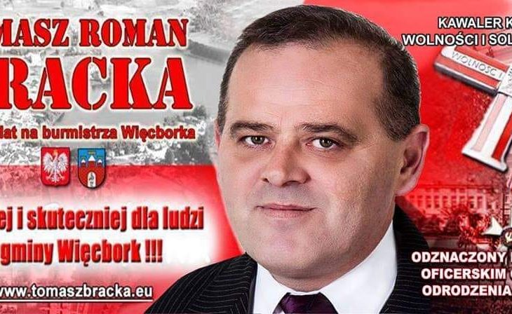 Jak obiecałem jestem do Państwa dyspozycji na Urząd burmistrza Więcborka w wyborach samorządowych w Polsce pomiędzy 7 a 21 kwietnia 2024r. Tomasz Roman Bracka
