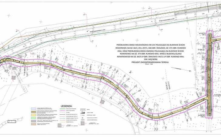 Przedstawiam Państwu projekt z pozwoleniem na budowę dla nowej ścieżki rowerowo - spacerowej przy DW nr 241 od Więcborka do Gabi Meble w Runowie Młyn