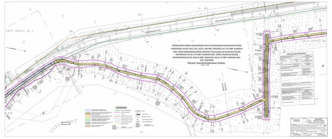 Przedstawiam Państwu projekt z pozwoleniem na budowę dla nowej ścieżki rowerowo - spacerowej przy DW nr 241 od Więcborka do Gabi Meble w Runowie Młyn